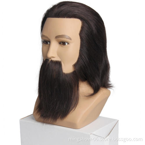 OEM male mannequin head with beard, no MOQ male silicone mannequin head